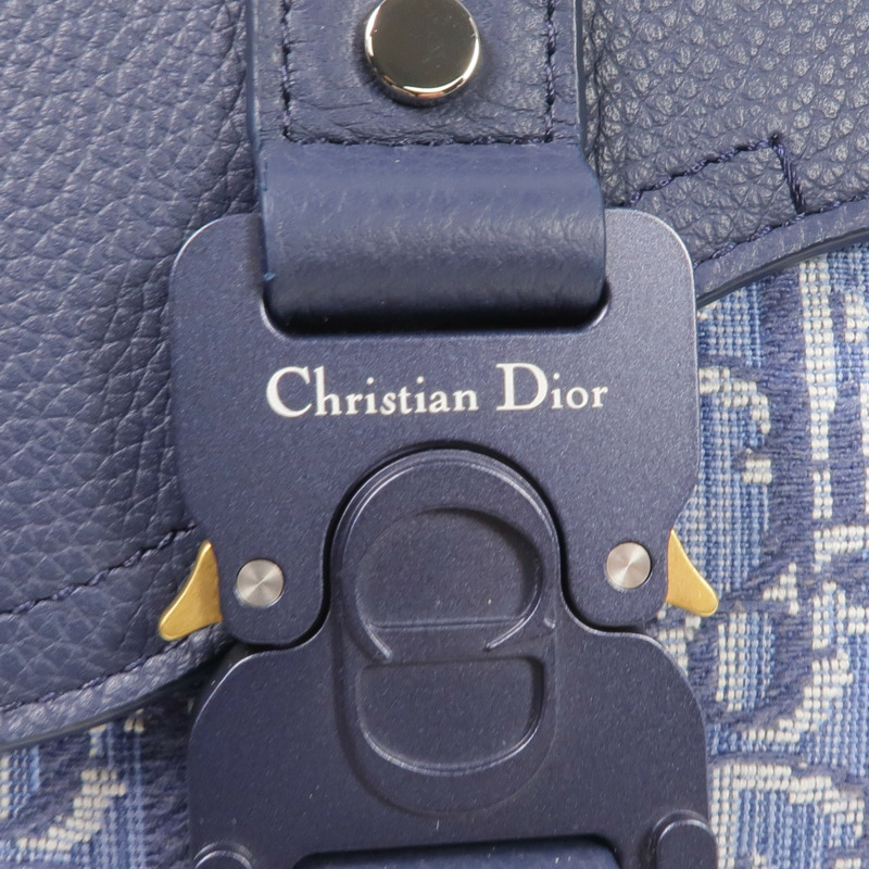 Dior 帆布/牛皮皮革Mini Saddle Messenger Bag金扣肩背袋-9