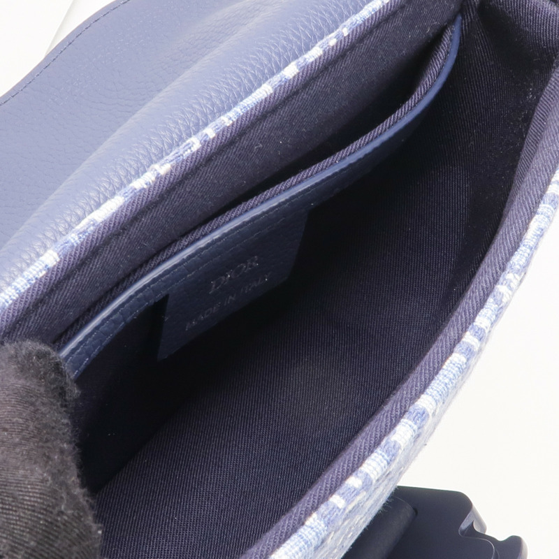 Dior 帆布/牛皮皮革Mini Saddle Messenger Bag金扣肩背袋-10