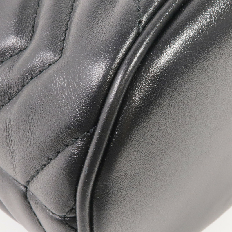 GUCCI 皮革GG Marmont Mini Bucket Bag金扣鏈帶肩背袋-10