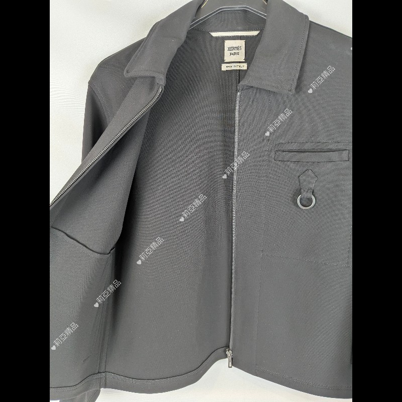 莉亞精品♡Hermes 黑色拉鏈夾克 尺碼34 全新閒置-4