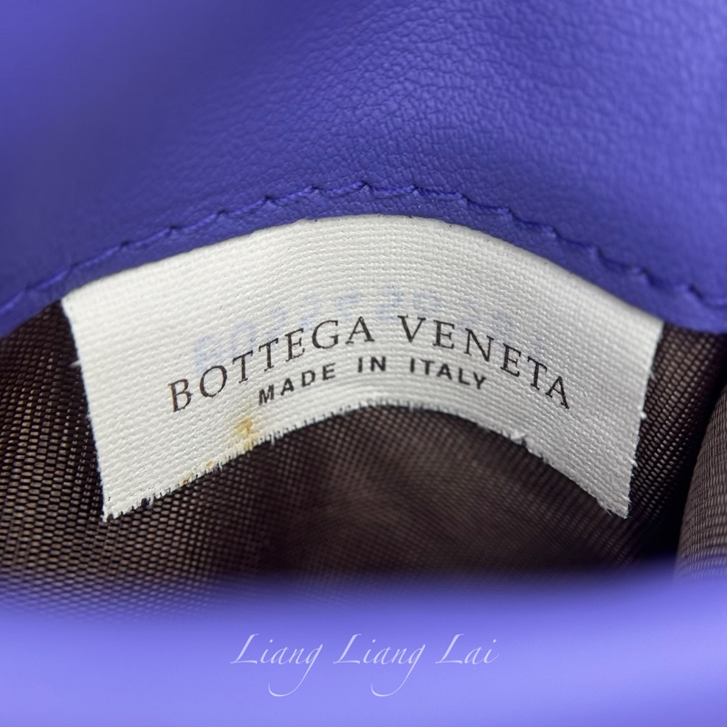 BOTTEGA VENETA BV 經典編織小羊皮藍紫色釦式短夾-4