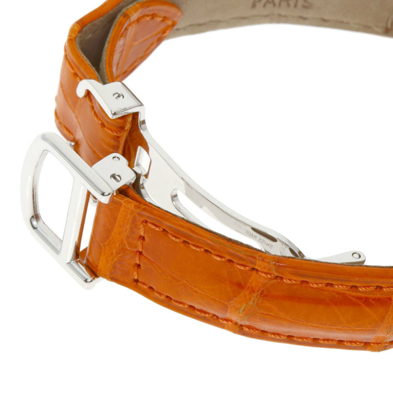 卡地亞 Pasha 32毫米網格鑲鑽腕錶 WJ105741,18K 白金,鱷魚皮錶帶,鑲鑽,女士款-7