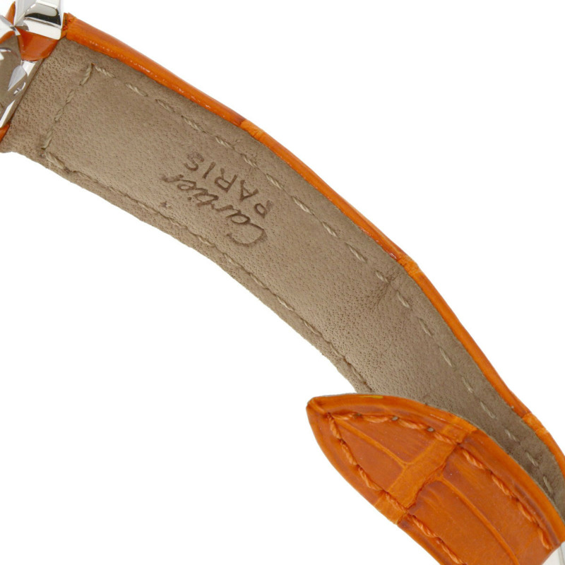 卡地亞 Pasha 32毫米網格鑲鑽腕錶 WJ105741,18K 白金,鱷魚皮錶帶,鑲鑽,女士款-11