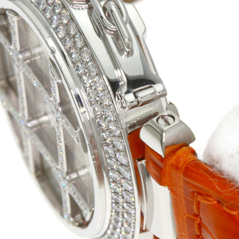 卡地亞 Pasha 32毫米網格鑲鑽腕錶 WJ105741,18K 白金,鱷魚皮錶帶,鑲鑽,女士款-18