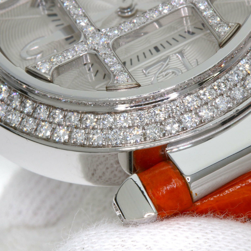 卡地亞 Pasha 32毫米網格鑲鑽腕錶 WJ105741,18K 白金,鱷魚皮錶帶,鑲鑽,女士款-20