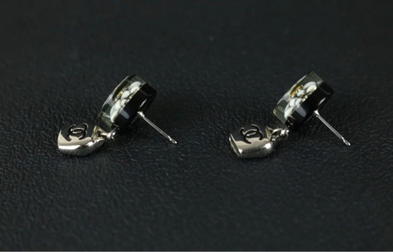 「JL精品代購」98新 Chanel 香奈兒 花花 垂墜雙c 耳釘-3