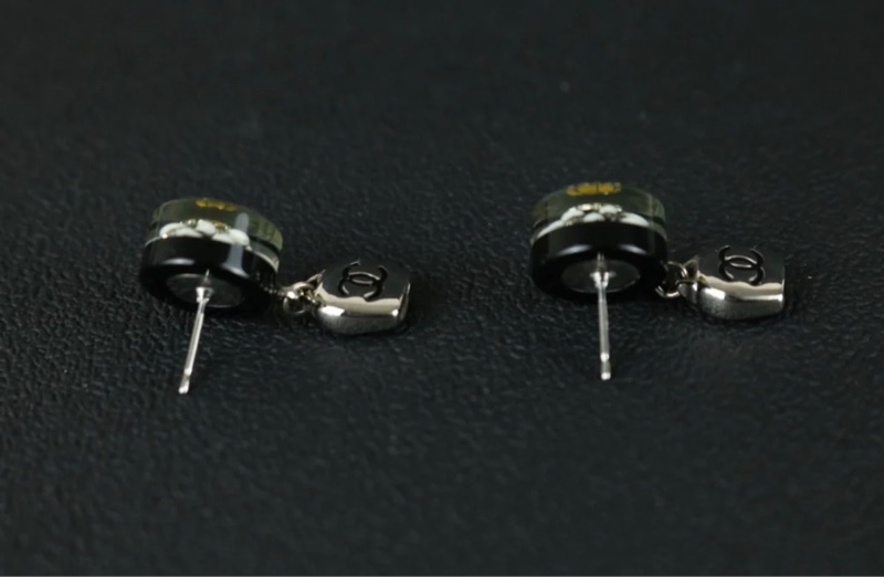 「JL精品代購」98新 Chanel 香奈兒 花花 垂墜雙c 耳釘-4