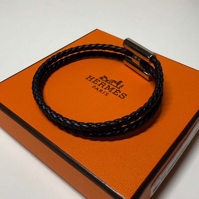HERMES Tournis Tresse Bracelet編織字母手環-1