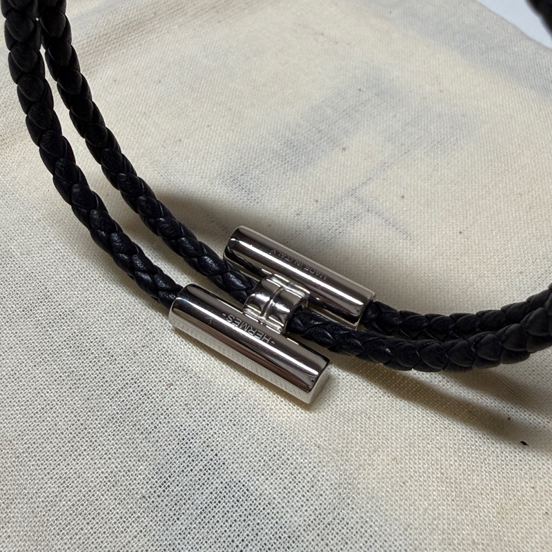 HERMES Tournis Tresse Bracelet編織字母手環-2