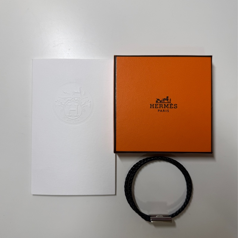 HERMES Tournis Tresse Bracelet編織字母手環-5