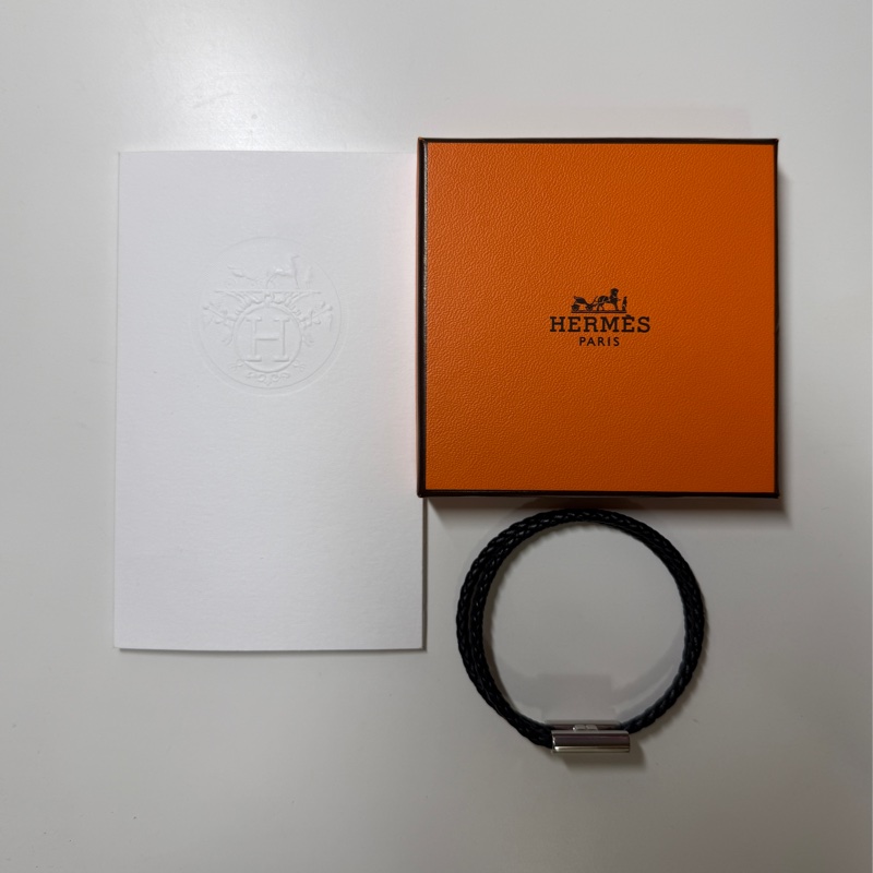 HERMES Tournis Tresse Bracelet編織字母手環-10