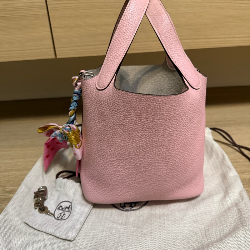 Hermes菜籃子Picotin18粉色-5