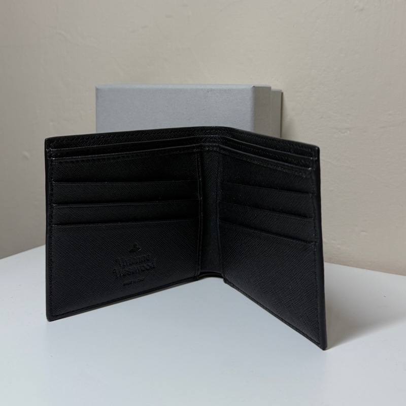 vivienne westwood 黑色防刮材質短夾-2