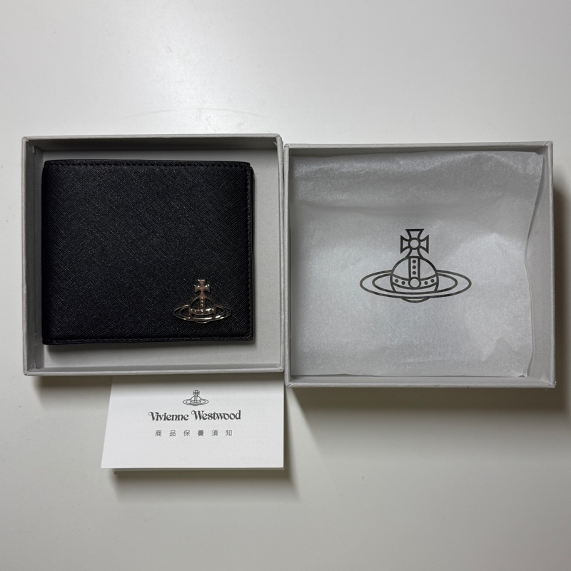 vivienne westwood 黑色防刮材質短夾-5