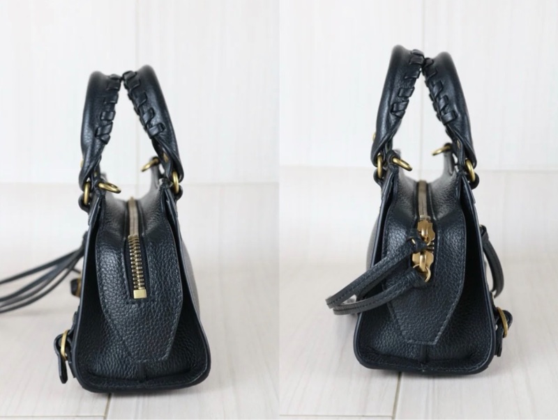 「JL精品代購」97新 Balenciaga 黑金機車包city bag nano-3