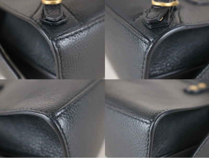 「JL精品代購」97新 Balenciaga 黑金機車包city bag nano-7