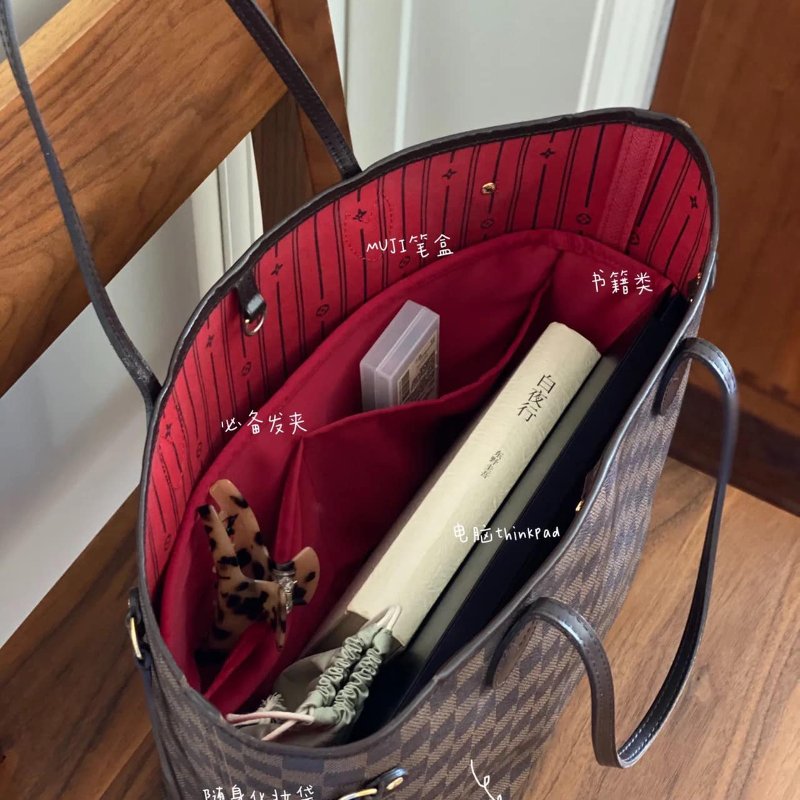 LV Neverfull MM 🎀現品實拍🎀中款 棋盤格 托特包 N51105~~二手約9成新-7