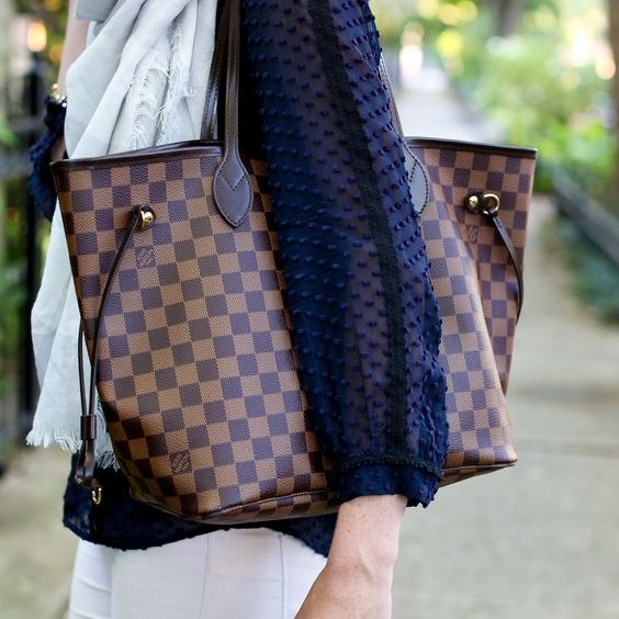 LV Neverfull MM 🎀現品實拍🎀中款 棋盤格 托特包 N51105~~二手約9成新-8