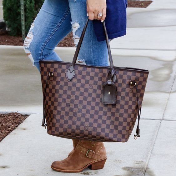 LV Neverfull MM 🎀現品實拍🎀中款 棋盤格 托特包 N51105~~二手約9成新-9