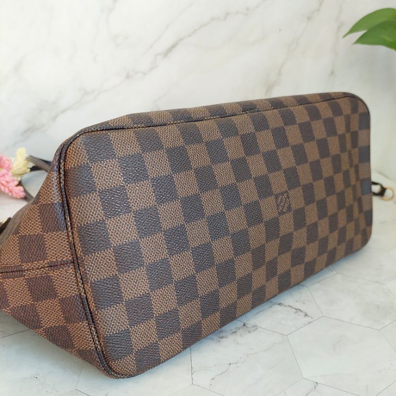 LV Neverfull MM 🎀現品實拍🎀中款 棋盤格 托特包 N51105~~二手約9成新-29