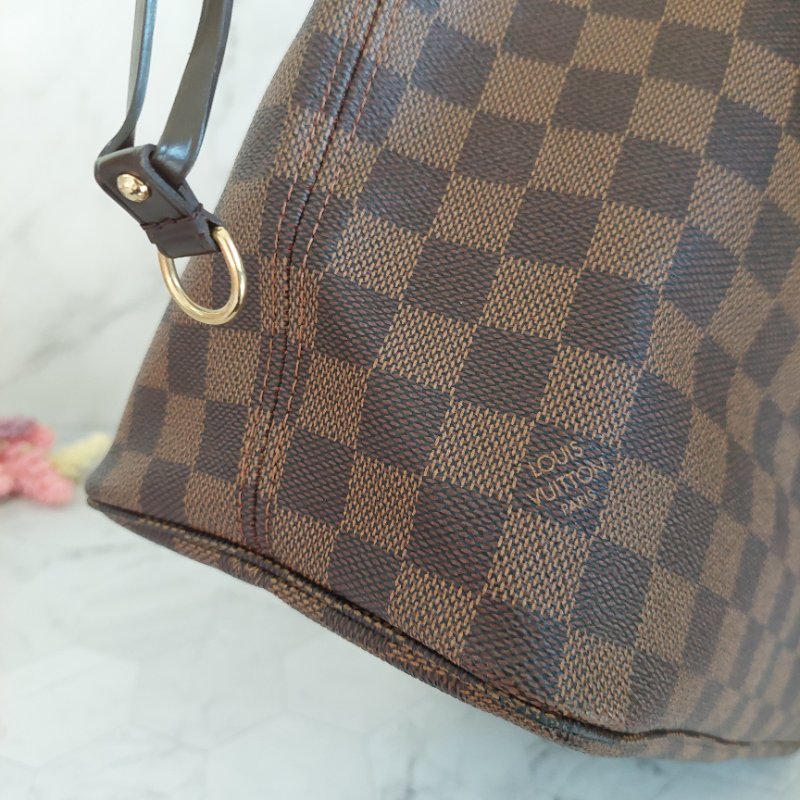 LV Neverfull MM 🎀現品實拍🎀中款 棋盤格 托特包 N51105~~二手約9成新-36