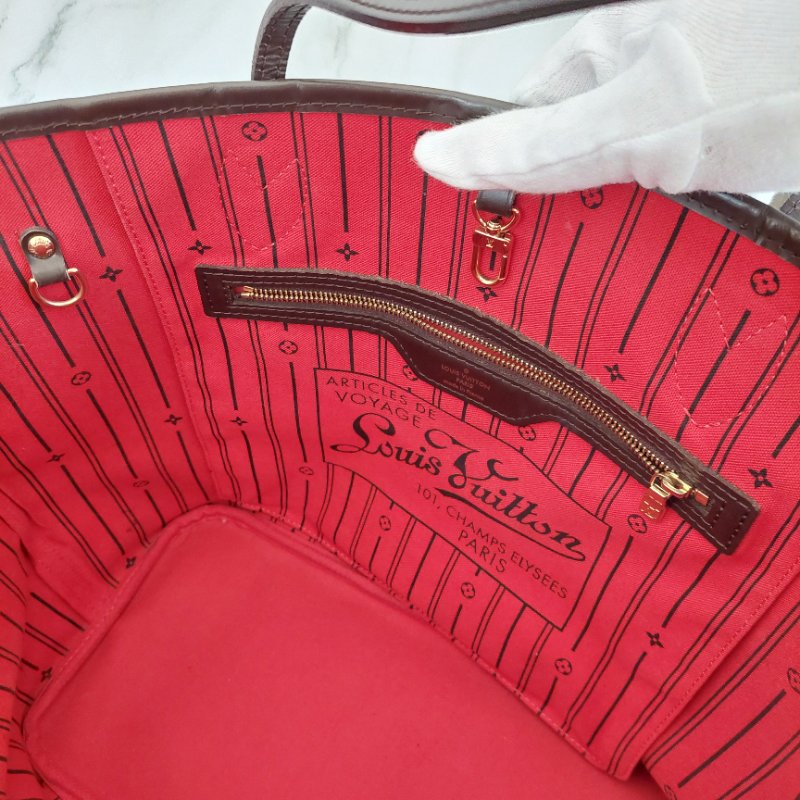 LV Neverfull MM 🎀現品實拍🎀中款 棋盤格 托特包 N51105~~二手約9成新-46