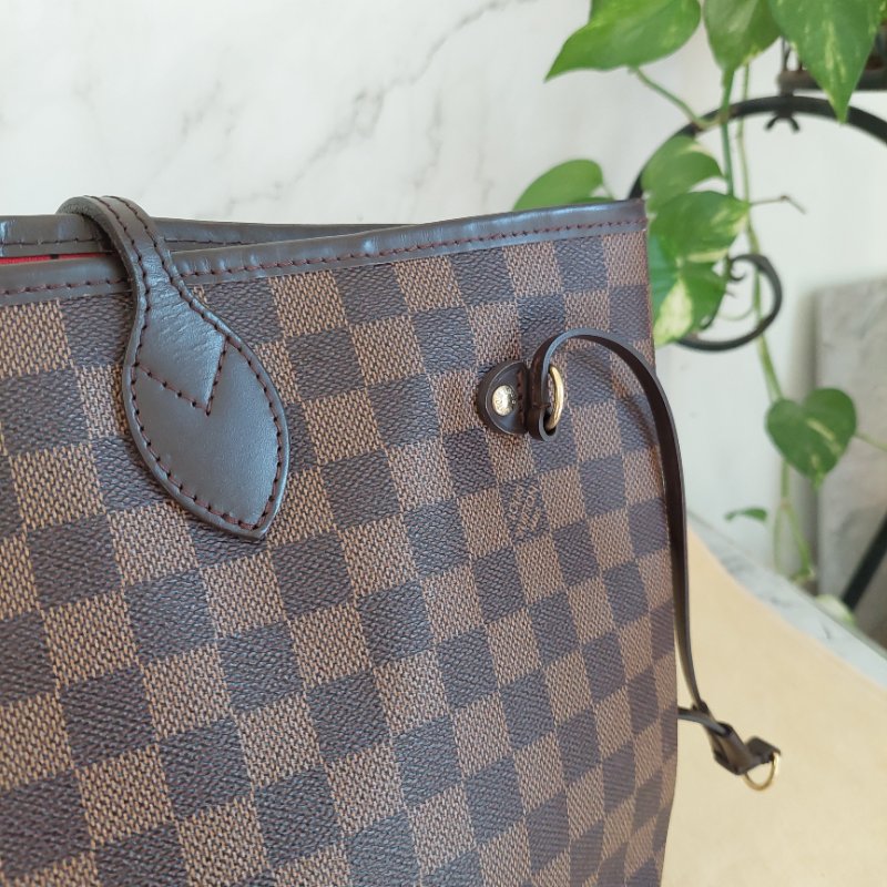 LV Neverfull MM 🎀現品實拍🎀中款 棋盤格 托特包 N51105~~二手約9成新-56