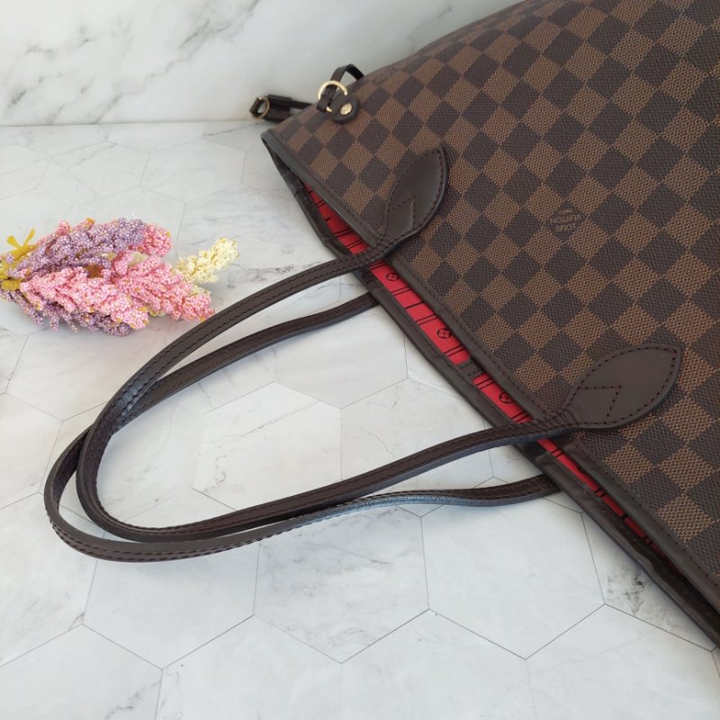 LV Neverfull MM 🎀現品實拍🎀中款 棋盤格 托特包 N51105~~二手約9成新-61