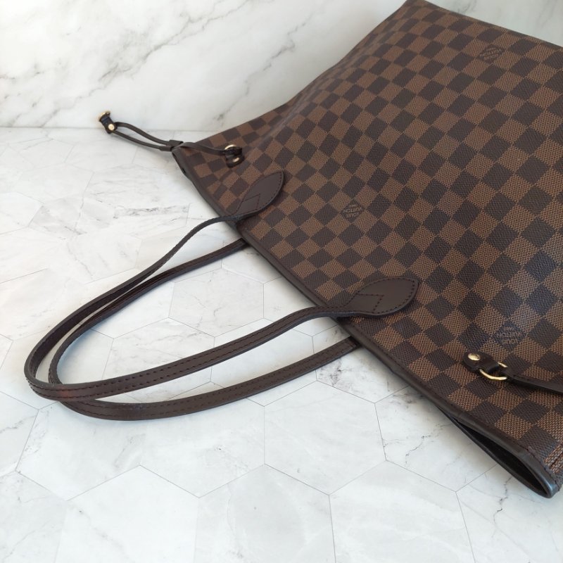 LV Neverfull MM 🎀現品實拍🎀中款 棋盤格 托特包 N51105~~二手約9成新-62