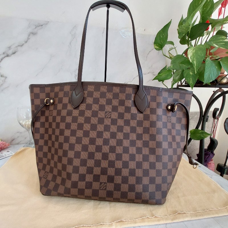 LV Neverfull MM 🎀現品實拍🎀中款 棋盤格 托特包 N51105~~二手約9成新-67