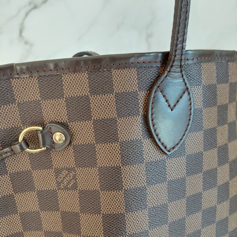 LV Neverfull MM 🎀現品實拍🎀中款 棋盤格 托特包 N51105~~二手約9成新-88