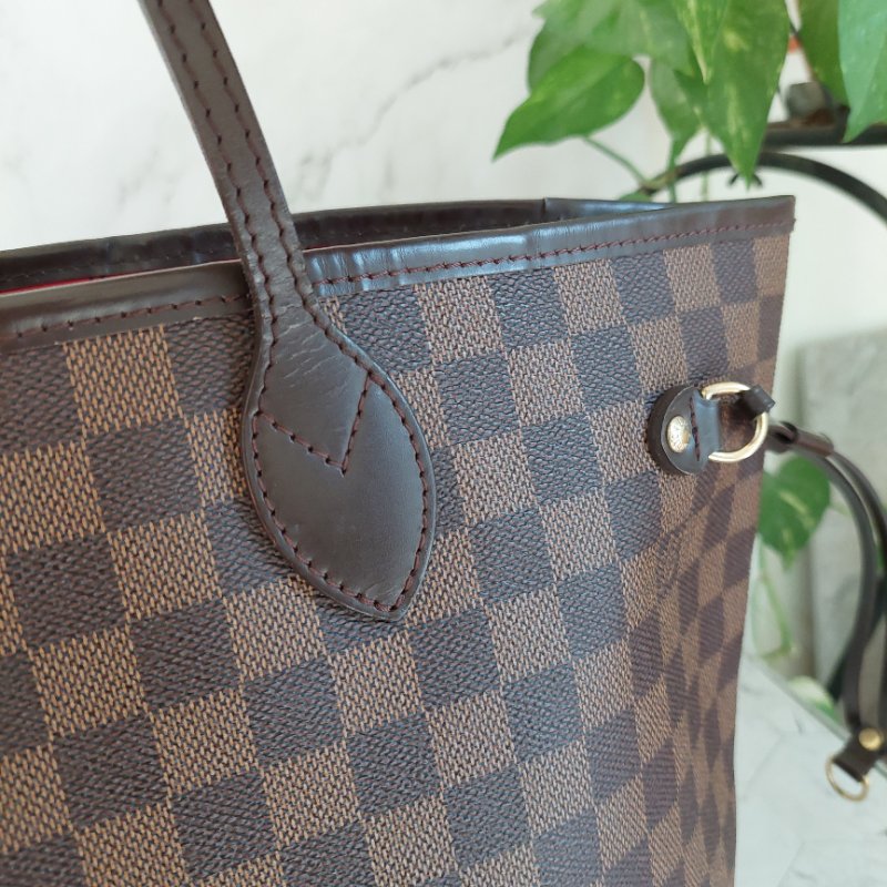 LV Neverfull MM 🎀現品實拍🎀中款 棋盤格 托特包 N51105~~二手約9成新-90