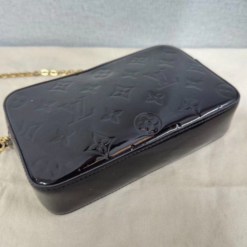 LV 櫻桃色漆皮三合一肩背斜背相機包19.5*12*5 98新配件塵袋-1