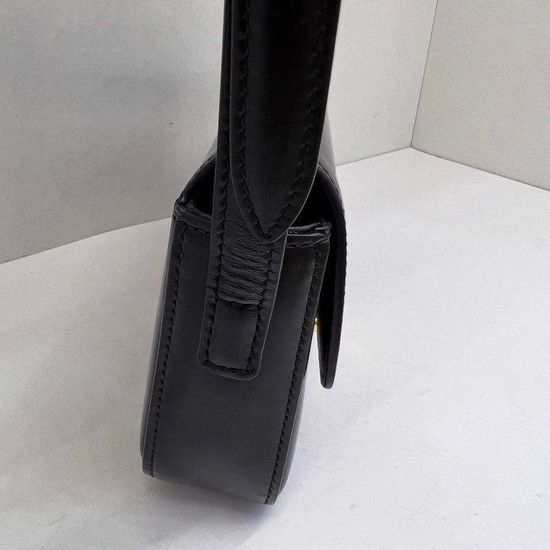 Celine Triomphe凱旋門黑金皮肩帶 肩背包-11