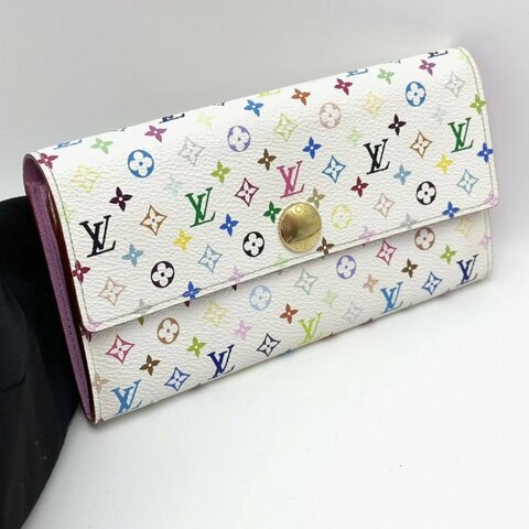 LV 白三彩長款手拿錢包19*10 98新配件塵袋