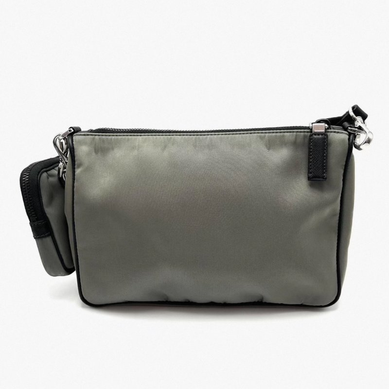 PRADA 灰色尼龍三合一郵差包 24*17*6.5 98新配件塵袋保卡-4