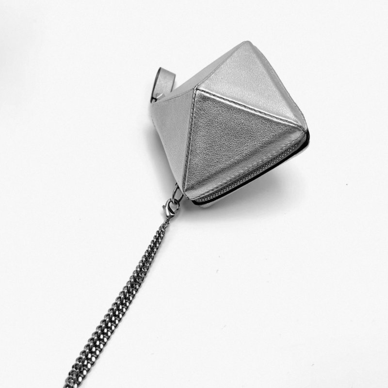 VALENTINO 銀色mini鉚釘肩背包 8*8*7 99新配件盒子塵袋-2