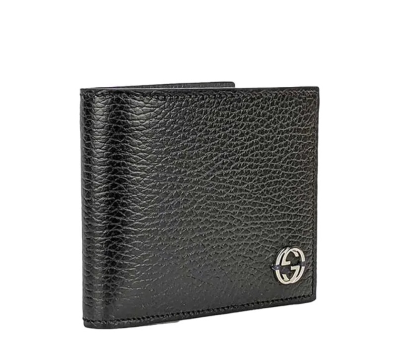 我又降價了🥲幫我買走🥹降價再降價~保證正品~GUCCI 古馳 金屬雙G LOGO天然皮革對折4卡零錢短夾(黑)-6