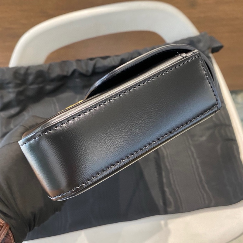 CELINE Triomphe 凱旋門黑金長款牛皮 鏈條包 肩背包-4