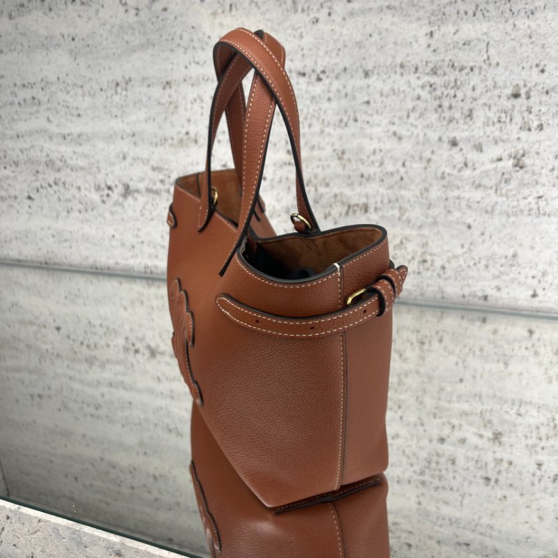 🎊佳節特賣🎁Celine 121743 Mini Cabas Anais Cui 粒面皮革托特包 焦糖黃褐色﻿-2