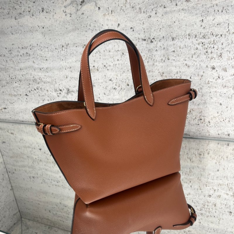 🎊佳節特賣🎁Celine 121743 Mini Cabas Anais Cui 粒面皮革托特包 焦糖黃褐色﻿-3