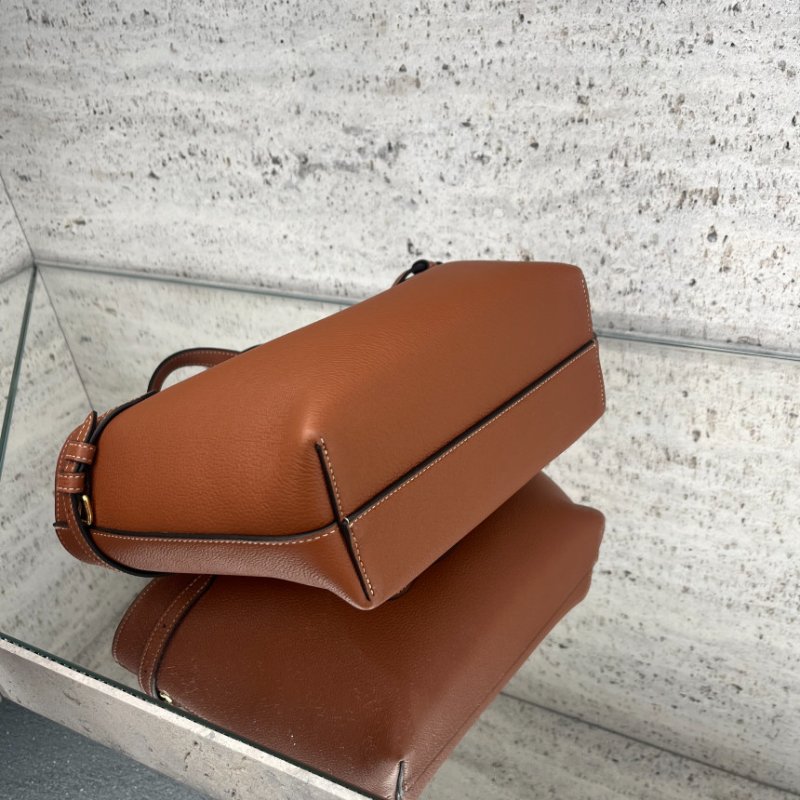 🎊佳節特賣🎁Celine 121743 Mini Cabas Anais Cui 粒面皮革托特包 焦糖黃褐色﻿-4