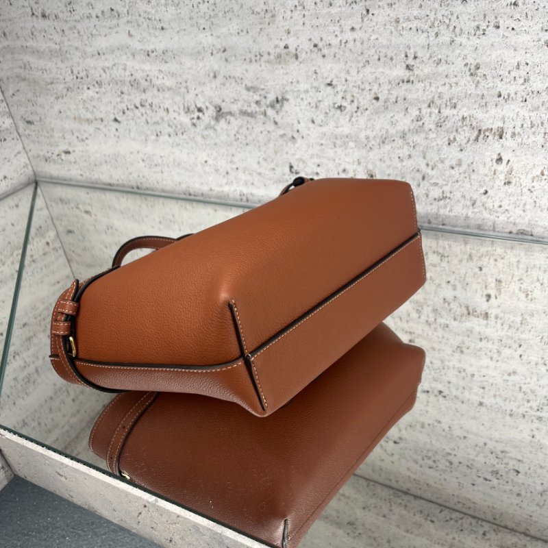 🎊佳節特賣🎁Celine 121743 Mini Cabas Anais Cui 粒面皮革托特包 焦糖黃褐色﻿-5