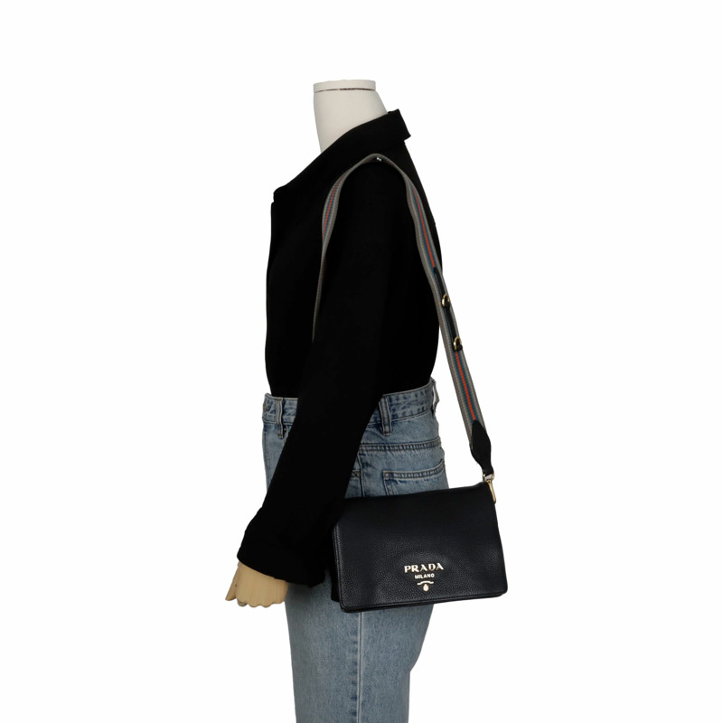 PRADA 金屬Logo單肩斜背包 1BD159-14