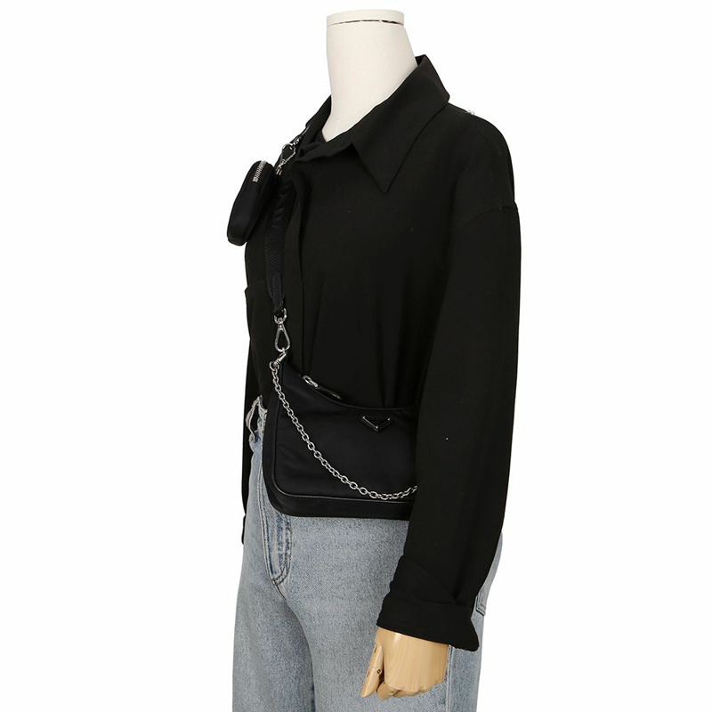 PRADA 1BH204 復刻版多功能單肩斜背包-8