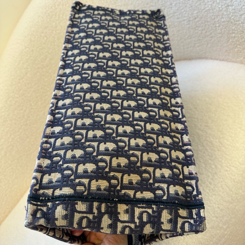 Dior迪奧 19年編碼 Book tote托特包 藍色刺繡大號手提包-7
