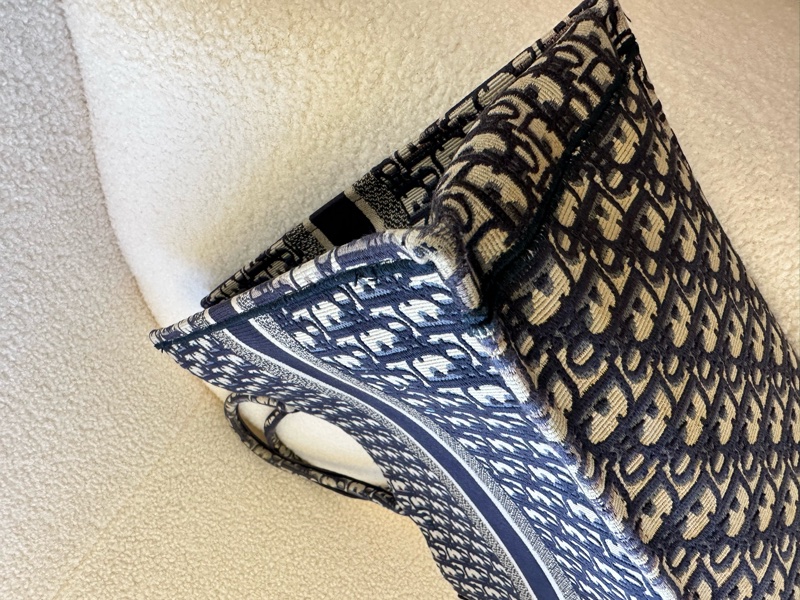 Dior迪奧 19年編碼 Book tote托特包 藍色刺繡大號手提包-13