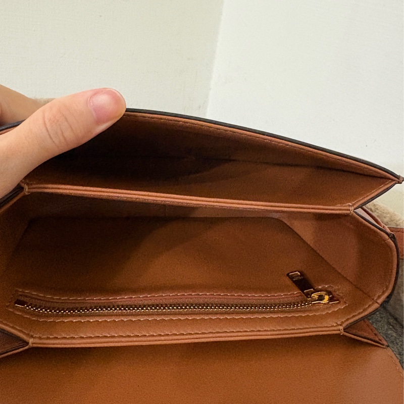 TEEN TRIOMPHE織物及牛皮革手袋-4