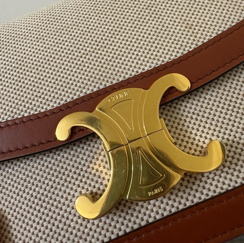 TEEN TRIOMPHE織物及牛皮革手袋-8