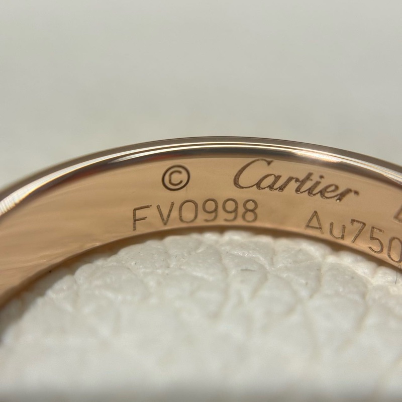 Cartier love窄版無鑽戒指 18k玫瑰金49號-5